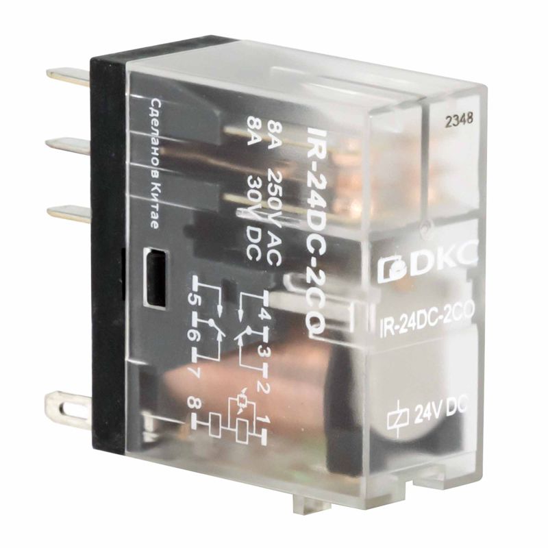 Реле одиночное 24В DC 2 прекидн. контакта DKC IR-24DC-2CO