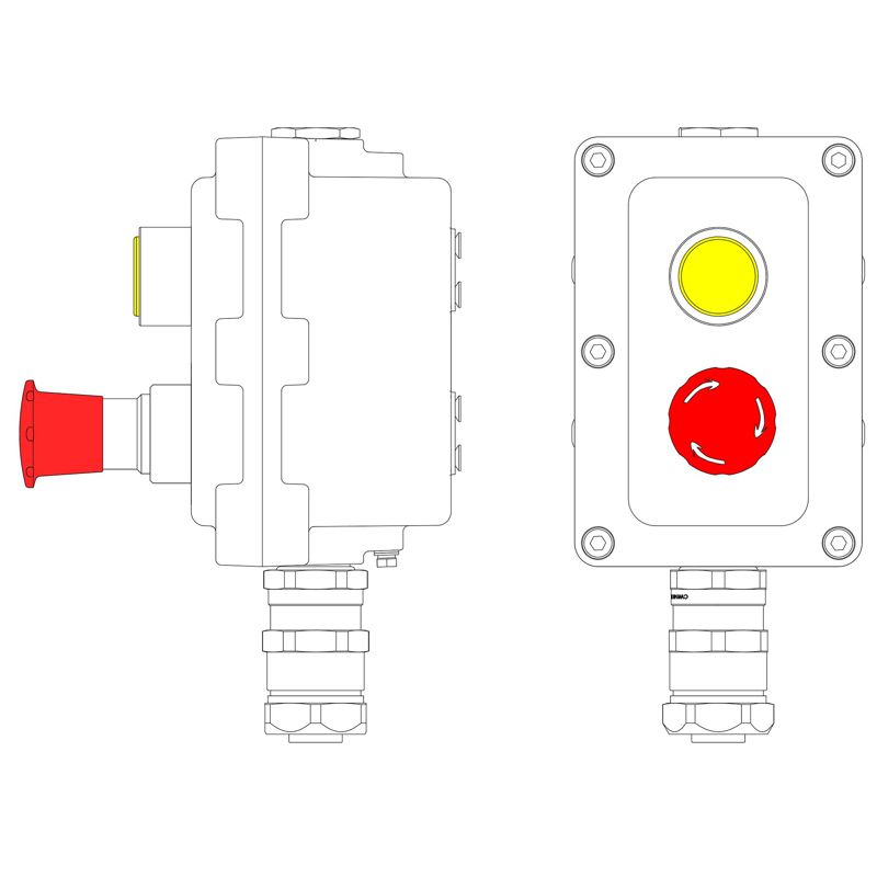 Пост управления взрывонепроницаемый из алюм. LCSD-02-B-MC-L1Y(220)x1-P6E(11)x1-PCMB-KAEPM3MHK-20 DKC LCSD21000098