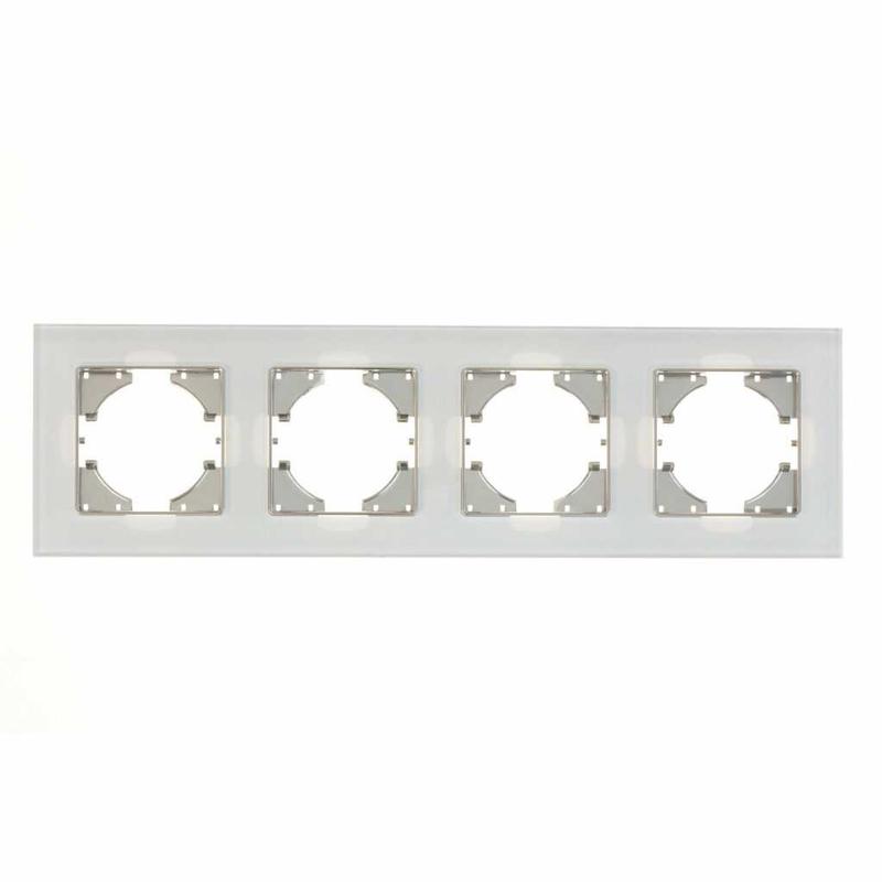 Рамка 4-местная стекло бел. GUSI С1140-030