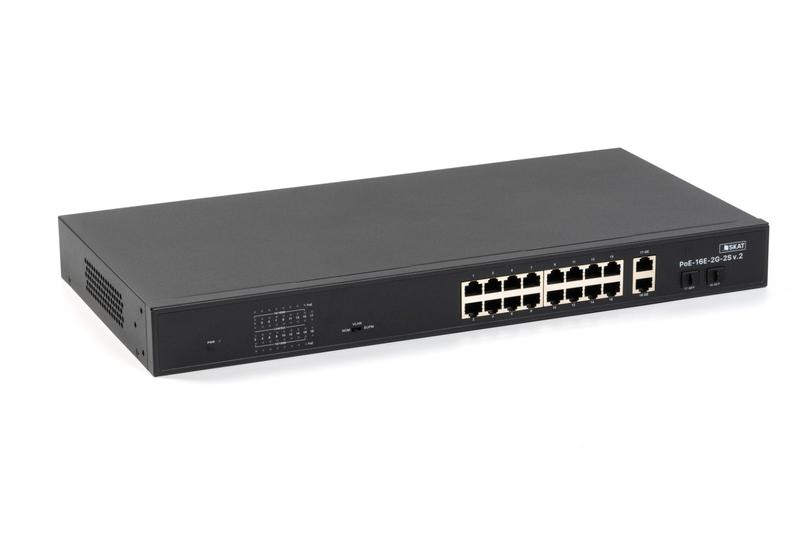 Коммутатор SKAT PoE-16E-2G-2S v.2 PoE Plus 260Вт порты:16-Ethernet 2-Uplink 2-SFP Бастион 4076