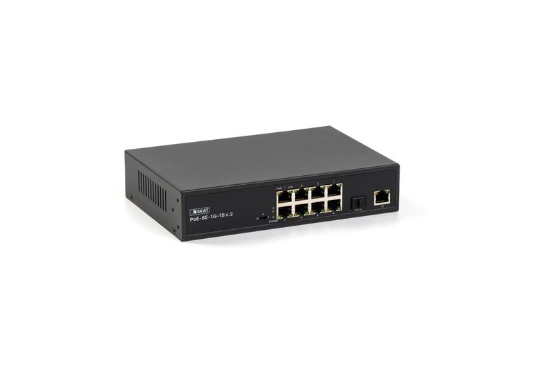 Коммутатор SKAT PoE-8E-1G-1S v.2 PoE Plus 120Вт порты: 8-Ethernet 1-Uplink 1-SFP Бастион 4074