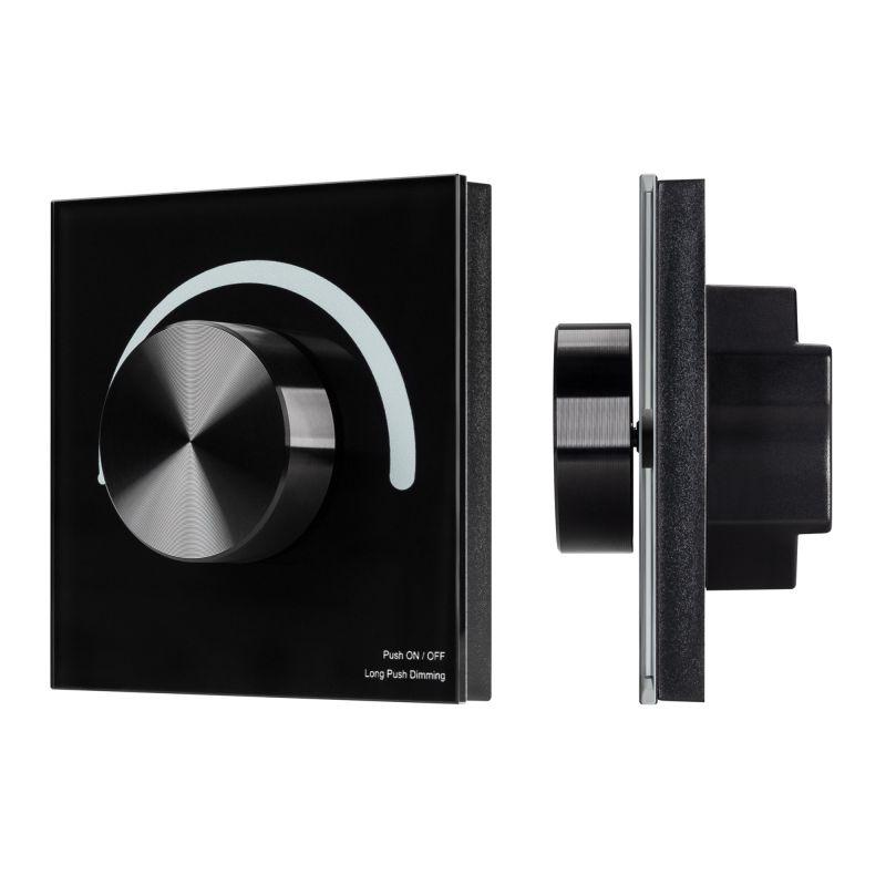 Панель SMART-P99-DIM-G-IN Black (230В 1.5В 0/1-10В Rotary 2.4G) (Стекло) Arlight 028433