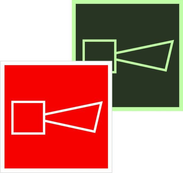 Знак F 11 "Звуковой оповещатель пожарной тревоги" 200х200мм пленка самоклеящаяся с фотолюминесцентным покрытием EKF an-f-11-f