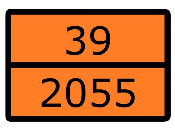 Знак для маркировки опасных грузов "Номер ООН 39/2055" 300х400мм пленка самоклеящаяся EKF an-7-39-2055