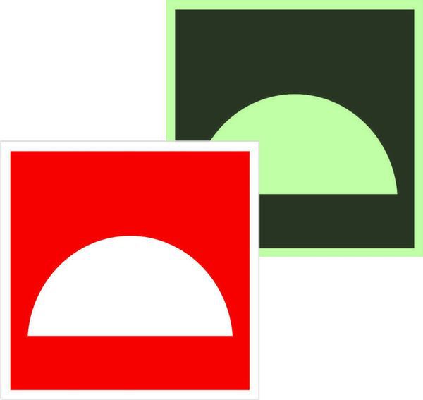 Знак F 06 "Место размещения нескольких средств противопожарной защиты" 200х200мм пластик с покрытием фотолюминесцентным EKF pn-f-06-f