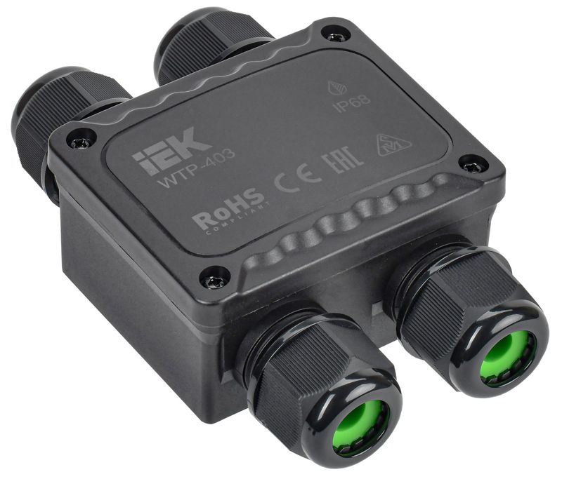 Коробка распределительная герметичная WTP-403 4 ввода IP68 IEK UWB10-H-450-41-04-68