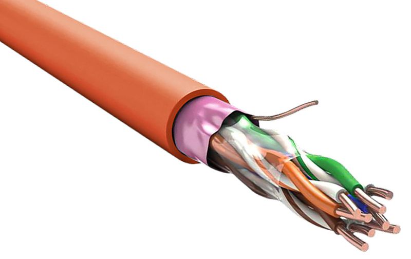 Кабель витая пара F/UTP кат.5E 2х2х0.52 нг(А)-FRLS оранж. (уп.305м) ITK LC1-C5E02-357