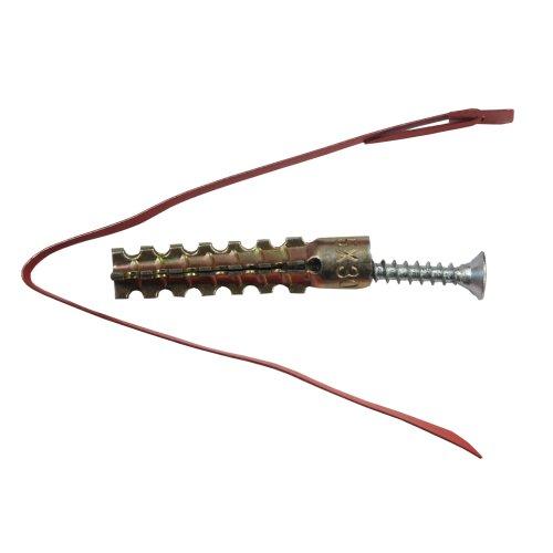 Дюбель-хомут 049-01 (дюбель 5ммх30мм; саморез 3.5ммх25мм и хомут из стальной ленты с пряжкой 140мм) (уп.100шт) Гефест 276102