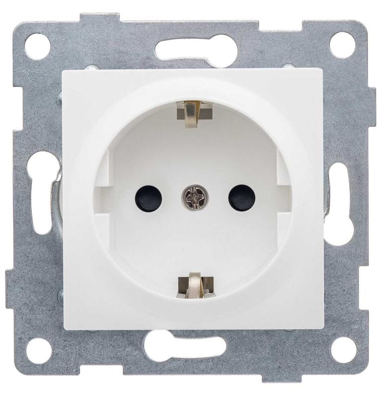 Механизм розетки 1-м с/з СП Ugra 16А 250В бел. GUSI С11Р3-001