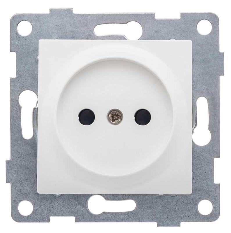 Механизм розетки 1-ой без заземл. с з/ш СП Ugra 16А 250В бел. матов. GUSI С11Р2-041