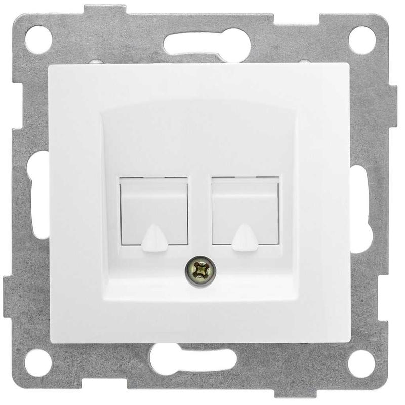 Механизм розетки телеф. 2-местн RJ12 СП. Ugra бел. матов. GUSI С11Т2-041