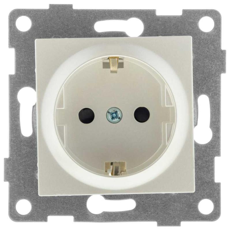 Механизм розетки 1-ой с/з с з/ш СП Ugra 16А 250В жемчуж. GUSI С11Р4-028