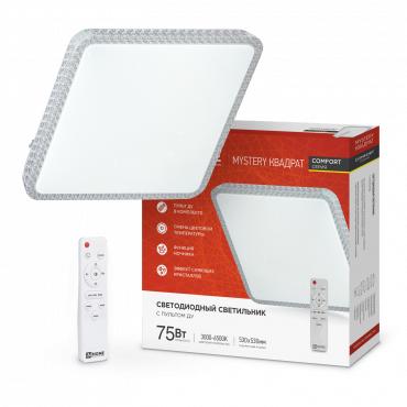 Светильник светодиодный COMFORT MYSTERY КВАДРАТ 75Вт 3000-6500К 6000лм 230В 530х70мм с пультом ДУ IN HOME 4690612041872