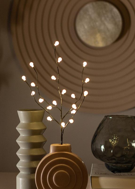 Ветвь имитация 45см черн. шар. 20LED 2хАА (не в компл.) КОСМОС KOC_INT-B123