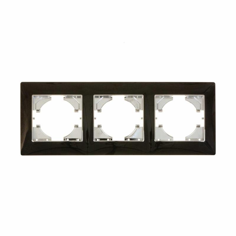 Рамка 3-м Bravo цинк оникс GUSI С1030-037