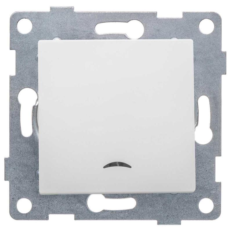 Выключатель 1-кл. СП Ugra 10А IP20 250В с индикацией механизм жемчуж. GUSI С11В18-028