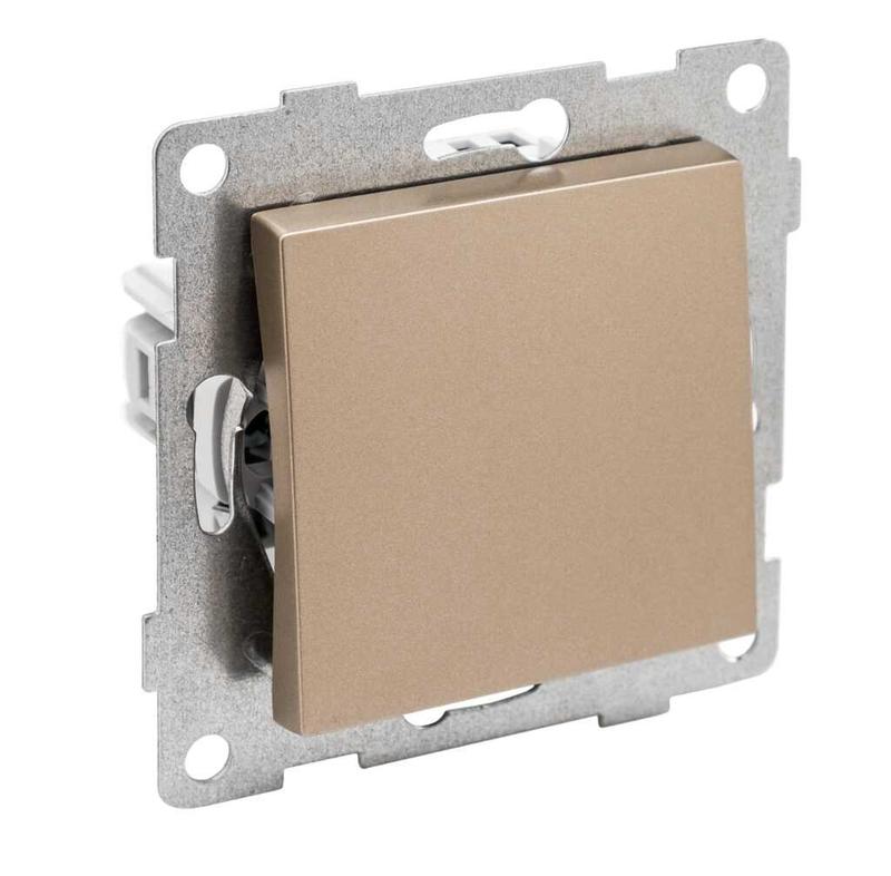 Выключатель 1-кл. 2п СП Ugra 10А IP20 250В механизм шампань GUSI С11В5-027