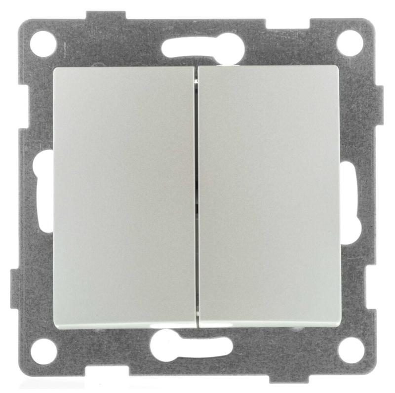 Выключатель 2-кл. СП Bravo 10А IP20 250В механизм жемчуж. GUSI С10В2-028