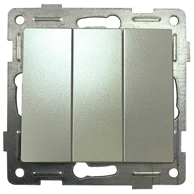 Выключатель 3-кл. СП Bravo 10А IP20 250В механизм жемчуж. GUSI С10В3-028