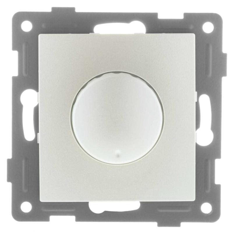 Механизм диммера СП Bravo 500Вт с накладкой и воротком жемчуж. GUSI С10Д6-028