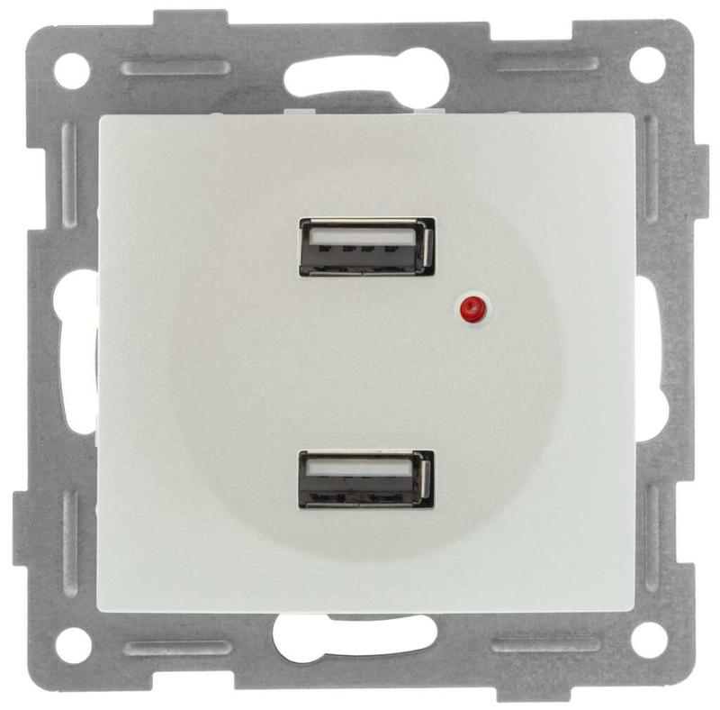 Механизм розетки USB 2-местн. СП Ugra жемчуж. GUSI С11USB2-028
