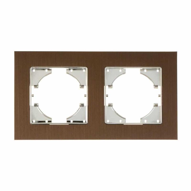 Рамка 2-местн. Ugra алюм. черн. GUSI С1120-035