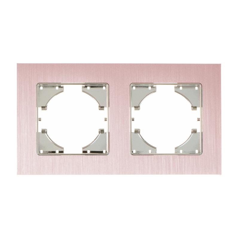 Рамка 2-местн. Ugra алюм. пудровый GUSI С1120-042