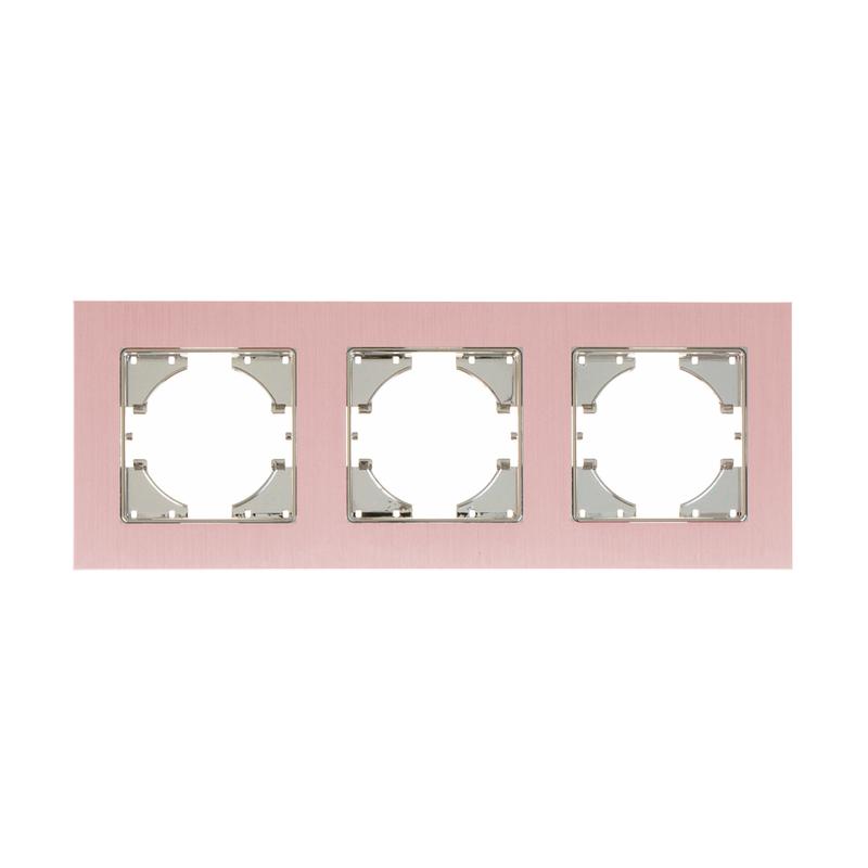 Рамка 3-местн. Ugra алюм. пудровый GUSI С1130-042