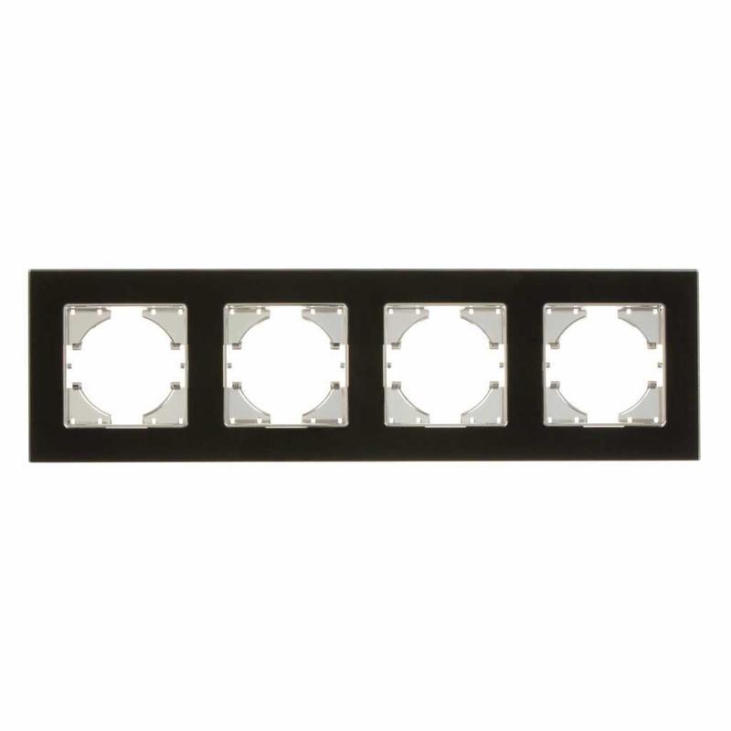 Рамка 4-местн. Ugra стекло черн. GUSI С1140-031