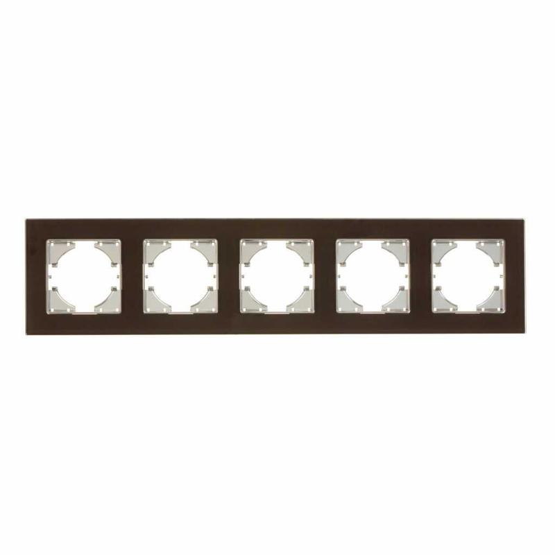 Рамка 5-местн. Ugra стекло корич. GUSI С1150-033