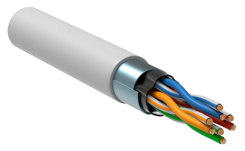 Кабель витая пара F/UTP кат.5E 4х2х24AWG LSLTx бел. РФ/С (уп.305м) ITK LC1-C5E04-398-S-R