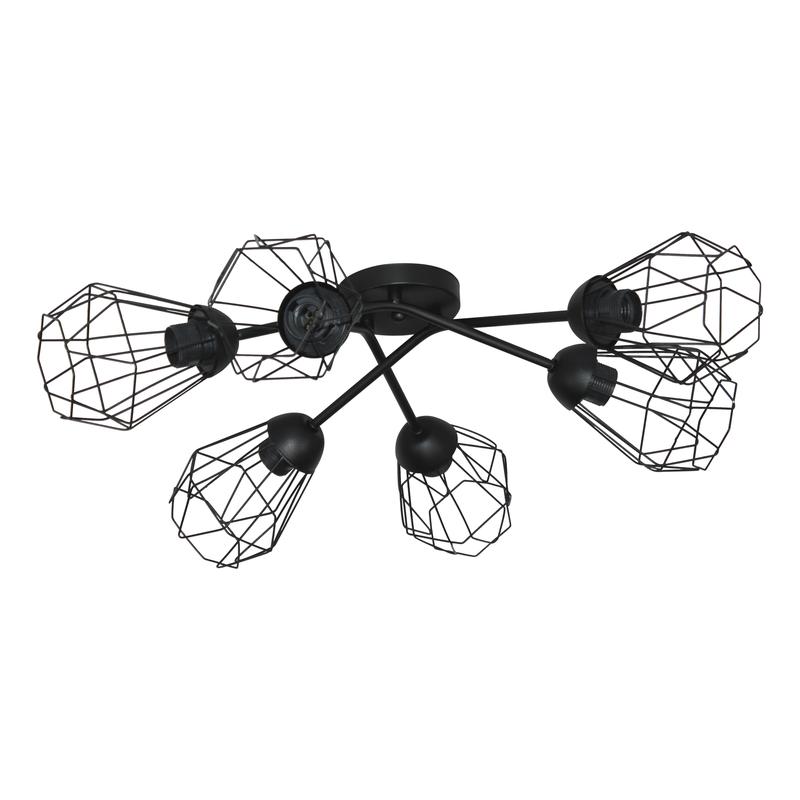 Светильник "Кристаль" 161 НПБ 01-6х60-122 Е27 (ИМ) потолочный черн. муар Элетех 1005405218