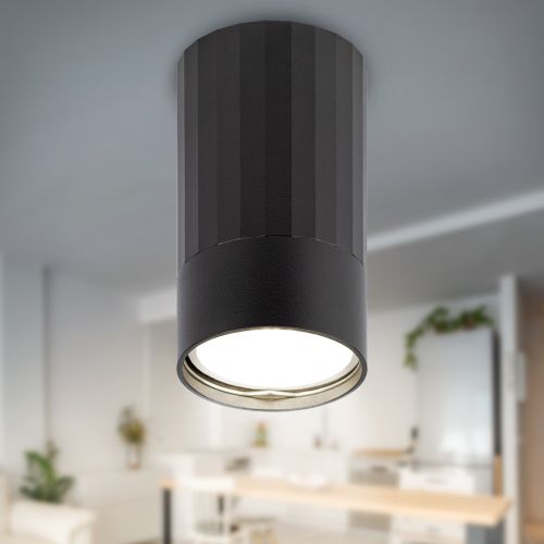 Светильник OL32 BK MR16 GU10 IP20 настен./потолочн. спот черн. Эра Б0056376