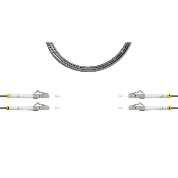 Патч-корд ВО MM(OM1) LC/UPC-LC/UPC 3.0мм duplex LSZH 1м сер. SUPRLAN 09-12106
