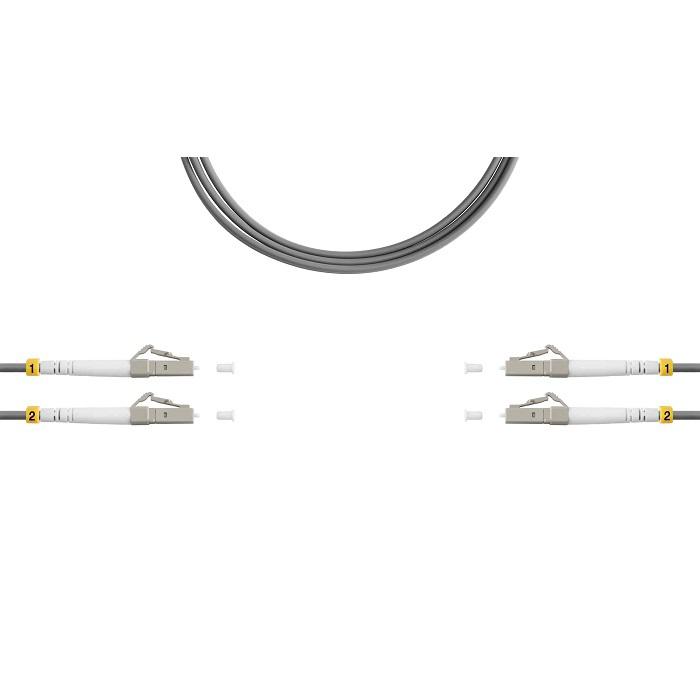 Патч-корд ВО MM(OM1) LC/UPC-LC/UPC 3.0мм duplex LSZH 2м сер. SUPRLAN 09-12107