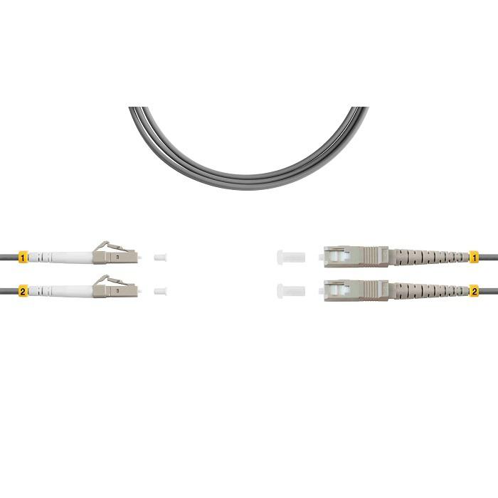 Патч-корд ВО MM(OM1) LC/UPC-SC/UPC 3.0мм duplex LSZH 10м сер. SUPRLAN 09-12110