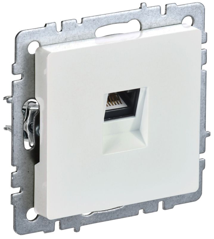 Розетка компьютерная СП RJ45 кат.6 BRITE РК11-БрЖ механизм жемчуж. IEK BR-K10-2-K36