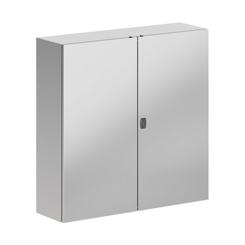 Корпус навесной STH с М/П двухдверный из нержавеющей стали AISI316 1000х1000х300мм с фланцем DKC R5STH1013F-316