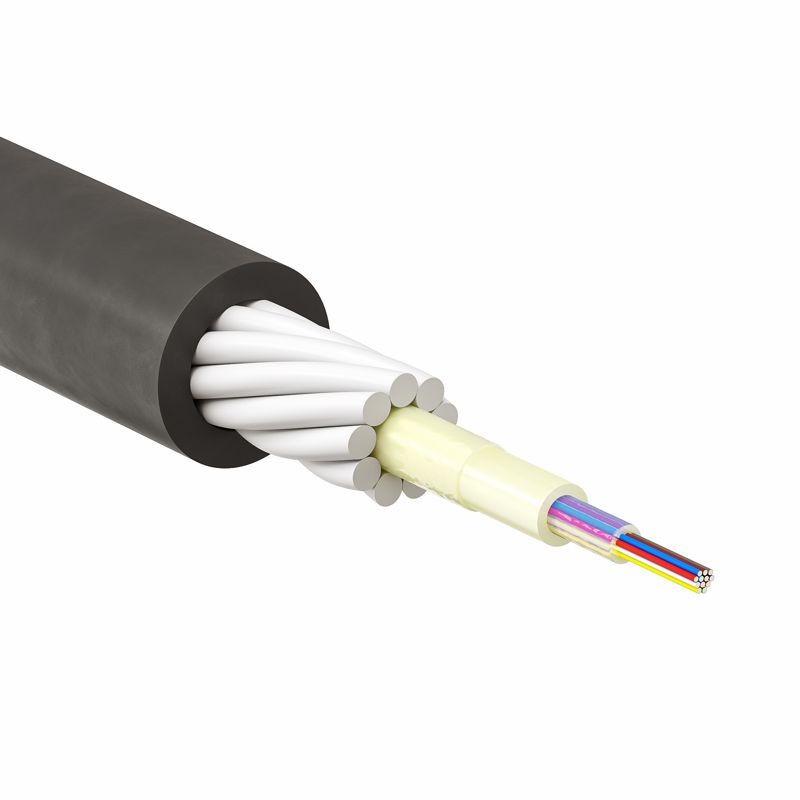 Кабель волоконно-оптический центральный модуль бронир. пластиковыми прутками для прокладки в грунт нг(А)-HF 6 ОВ категория OM2 (G.651.1) диэлектрический 8кН DKC RNPW8UT2C601