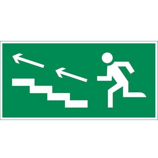 Знак "ПО ЛЕСТНИЦЕ ВВЕРХ ВЛЕВО" 180х90мм для аварийно-эвакуационного светильника Compact VARTON V5-EM04-60.004.040