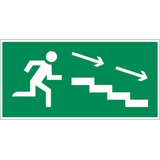 Знак "ПО ЛЕСТНИЦЕ ВНИЗ ВПРАВО" 180х90мм для аварийно-эвакуационного светильника Compact VARTON V5-EM04-60.004.037