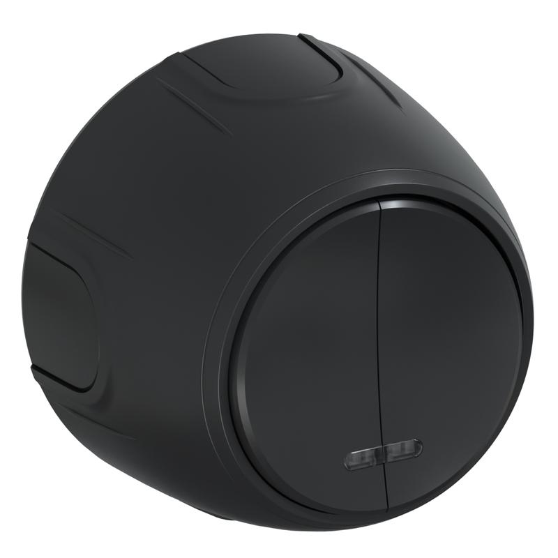 Выключатель 2-м Rotondo с подсветкой черн. OneKeyElectro 7700870