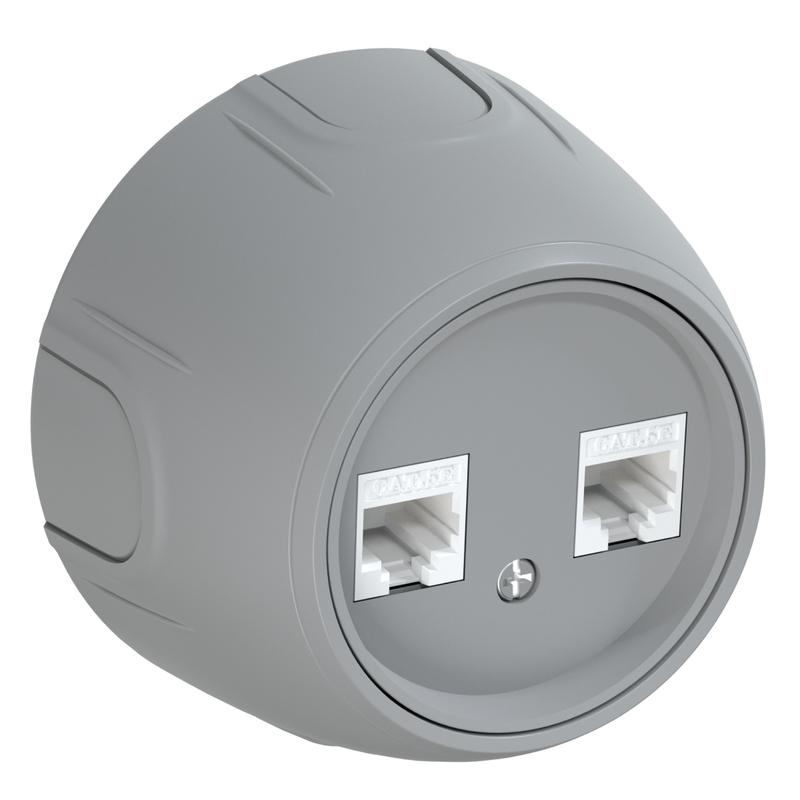 Розетка компьютерная 2-м RJ45 кат.5E Rotondo сер. OneKeyElectro 7700894