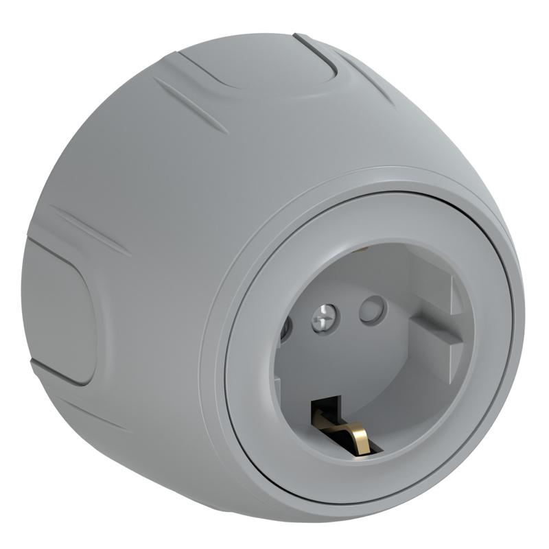 Розетка Rotondo с заземл. защ. шторки винтов. контакты сер. OneKeyElectro 7700879