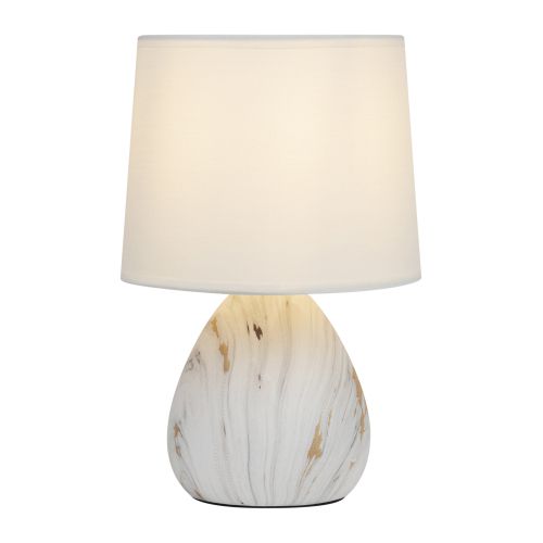 Лампа настольная Damaris D7037-501 1хE14 40Вт керамика бел. с золотом с абажуром Rivoli Б0053457