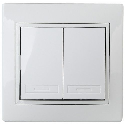 Переключатель 2-кл. СП Plano 1-107-01 10А 250В IP20 бел. Intro Б0053802