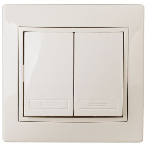 Переключатель 2-кл. СП Plano 1-107-02 10А 250В IP20 слон. кость Intro Б0053804