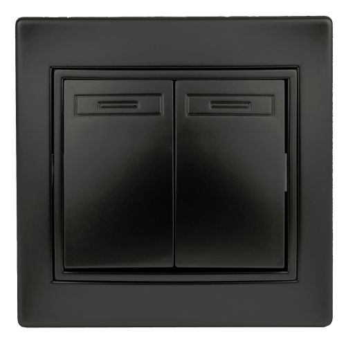 Переключатель 2-кл. СП Plano 1-107-05 10А 250В IP20 антрацит Intro Б0053810