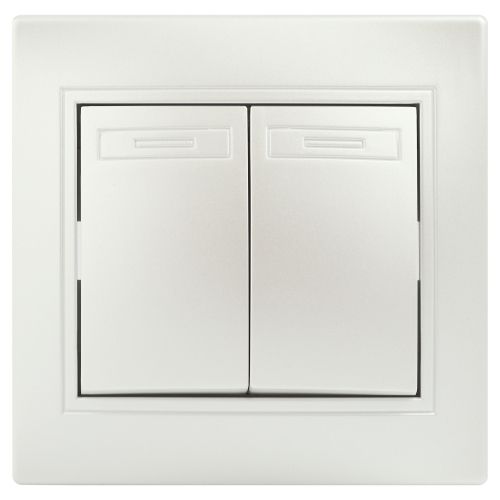 Переключатель 2-кл. СП Plano 1-107-06 10А 250В IP20 перламутр Intro Б0053811