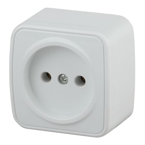 Розетка 1-м ОП Polo 3-201-01 2P 16А 250В IP20 без заземл. бел. Intro Б0053550